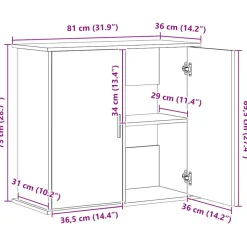 VIDAXL - Support pour aquarium gris béton 81x36x73 cm bois d ingénierie
