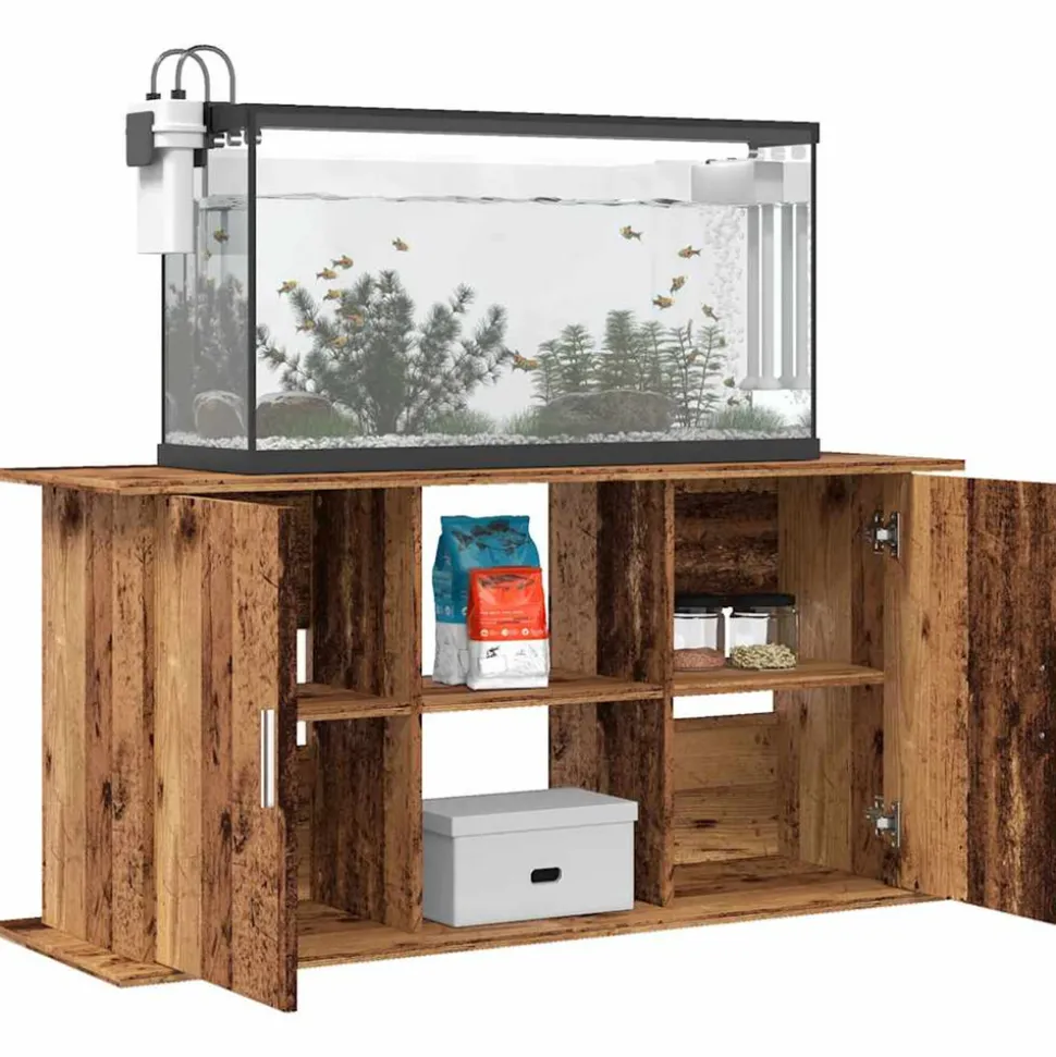 VIDAXL - Support pour aquarium vieux bois 121x41x58 cm bois d'ingénierie