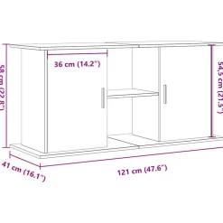 VIDAXL - Support pour aquarium vieux bois 121x41x58 cm bois d'ingénierie