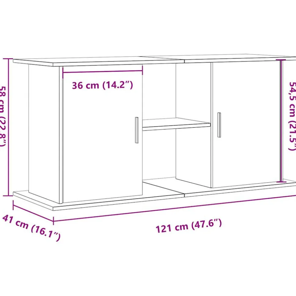 VIDAXL - Support pour aquarium vieux bois 121x41x58 cm bois d'ingénierie