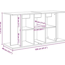 VIDAXL - Support pour aquarium chêne noir 120x40x60 cm bois d'ingénierie