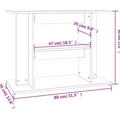VIDAXL - Support pour aquarium chêne fumé 80x35x60 cm bois d ingénierie
