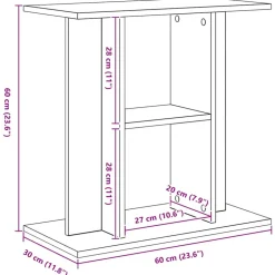 VIDAXL - Support pour aquarium chêne noir 60x30x60 cm bois d ingénierie