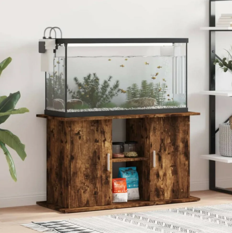 VIDAXL - Support pour aquarium chêne fumé 101x41x58 cm bois d ingénierie