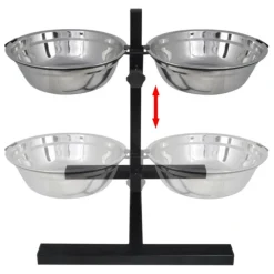 VIDAXL - Support réglable avec 2 bols de 41 l pour chien