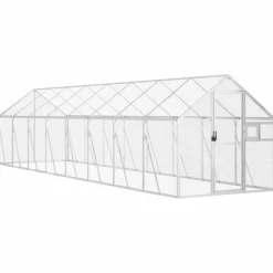 VIDAXL - Volière argenté 1,79x8x1,85 m aluminium