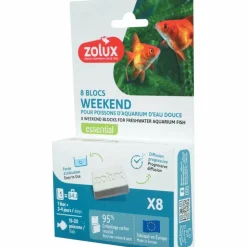 ZOLUX - Bloc vacances de nourriture pour poissons d'aquarium d'eau douce 8 blocs permett