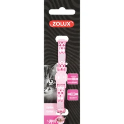 ZOLUX - Collier ethnic nylon réglable de 17 à 30 cm rose pour chat