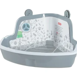 ZOLUX - Maison de toilette d'angle GM Gris pour rongeur