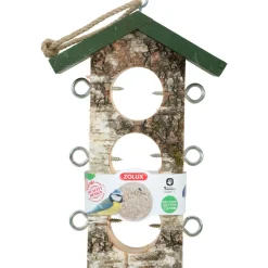 ZOLUX - Support 3 boules de graisse en bois massif pour oiseaux