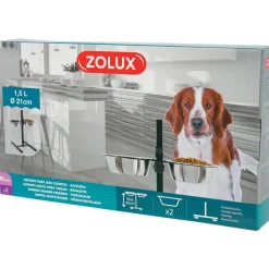 ZOLUX - Support réglable avec 2 Bols Inox 1,5L Ø21cm